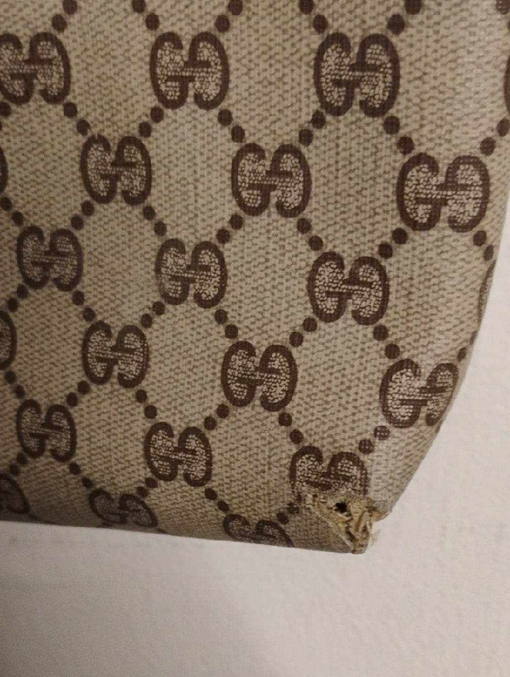 Authentic Gucci  Monogram Tote Bag with Brown Leather Pocket - Picture 8 of 11